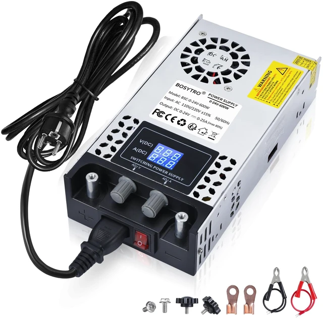 Main image of AC to DC Converter 110V-12V DC Power Supply Adjustable 0-24V 0-25A SMPS Max 600W Switching Power Supply for Led Strip, Motor Pump, CCTV, 3D Printer, Lab Computer