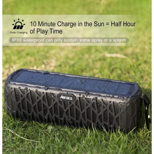 Alt view image 3 of 7 - Solar Bluetooth Speaker 60 Hours Play Time 5000mAh Power Bank Outdoor Portable Wireless Dual Speaker with Mic Stereo Sound Bass, for Home, Hiking, Travel, Riding, Beach, Camping-Black