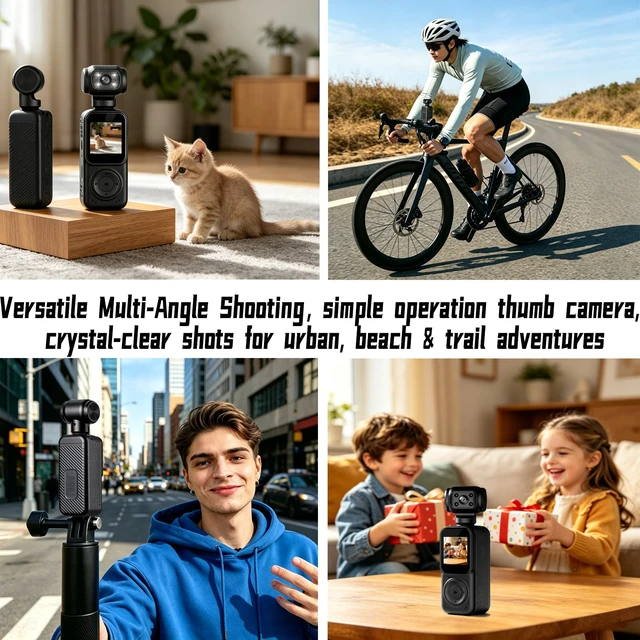 Alt view image 6 of 7 - Pocket Camera 4K Output 64GB, WiFi Body Cameras with Audio and Video Recording, Dual Light&7 Hour Battery (Black)