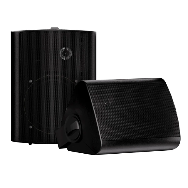 Main image of 5.25 Inches Passive Outdoor Speakers Wired Waterproof, 300 Watts Wall Mount Speakers All Weather for Patio Indoor Deck Countryard (1 Pair, Black)