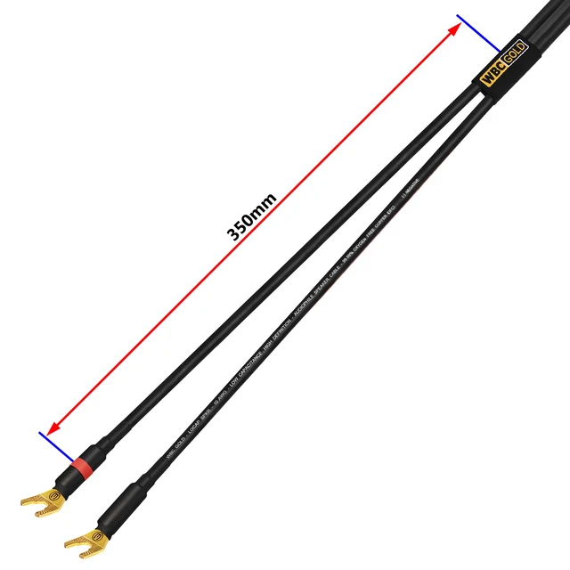 Alt view image 4 of 5 - 30 Foot WBC-GOLD-LOCAP-SPKR-10 AWG - Low-Capacitance - Low-Inductance - High Purity OFC - Audiophile HiFi Speaker Cable Pair with Eminence Gold Spade Plugs