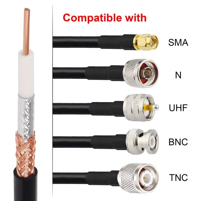 Alt view image 4 of 5 - RG8X Coaxial Cable 150ft,Low Loss 50 ohm RG 8X Cable 150 Feet,Black