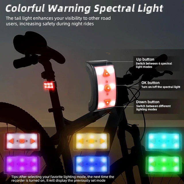 Alt view image 3 of 7 - WiFi Bicycle Rear Camera with Tail Light, WiFi HD 1080P 150° Wide Angle Lens Intelligent Vibration Detection Power on/Off Waterpoof Bike Dash Camera, Starlight Night Vision G-Sensor (Black2)