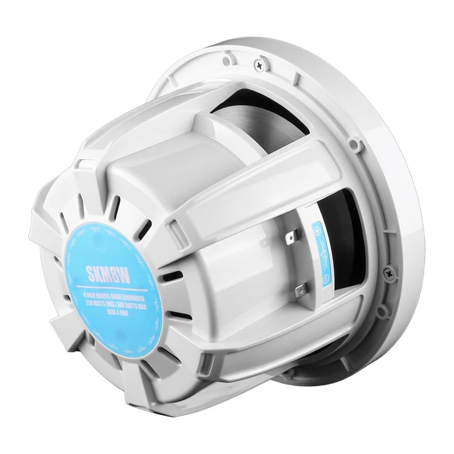 Alt view image 4 of 4 - SKM8WD2 8" 500W Max Power Dual 2 Ohm Marine Subwoofer (White)