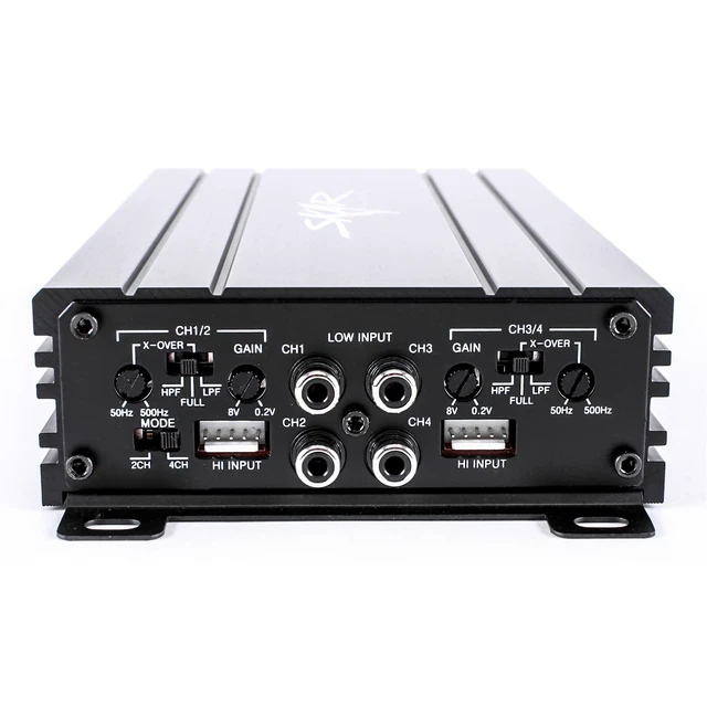 Alt view image 3 of 7 - SK-M4004D Compact Full-Range Class D 4 Channel Car Amplifier, 400W