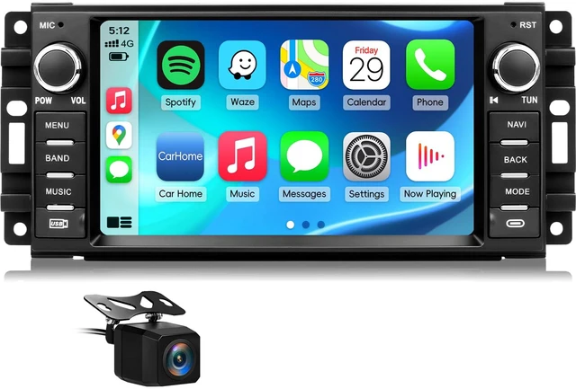 Main image of Car Radio for Jeep Wrangler JK 2007-2018 Dodge Ram 1500 2009-2012 Replacement Upgrade Stereo with CarPlay Android Auto Backup Camera 2GB+32GB