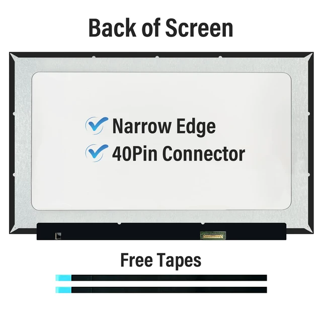 Alt view image 2 of 6 - NT156WHM-T03 V8.0 V8.1 LCD LED OnCell Touch Screen Replacement for Laptop 40Pins HD 1366x768 Display(Only for NT156WHM T03 not for Others) with Tape