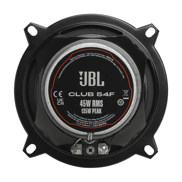 Alt view image 3 of 5 - Club 54F - 5-1/4" (130mm) Two-Way Car Speaker, 45W RMS, 135W Peak, Sensitivity (@ 2.83V): 91dB, Frequency Response: 75Hz 20kHz, Nominal Impedance: 3.0 ohms