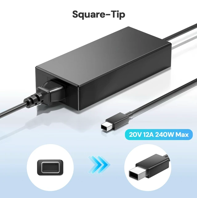 Alt view image 2 of 6 - 240W Charger Fit for Asus Rog Zephyrus G16 G14 2025 2024 GU605 GA605 GA403 Tuf Gaming A18 A16 A14 FA608 FA401 FA808 ProArt P16 PX13 H7606 HN7306 V16 V3607 Flow Z13 GZ302EA, ADP-240EB B