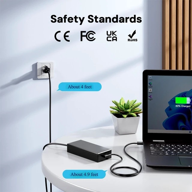 Alt view image 4 of 6 - 240W Charger Fit for Asus Rog Zephyrus G16 G14 2025 2024 GU605 GA605 GA403 Tuf Gaming A18 A16 A14 FA608 FA401 FA808 ProArt P16 PX13 H7606 HN7306 V16 V3607 Flow Z13 GZ302EA, ADP-240EB B