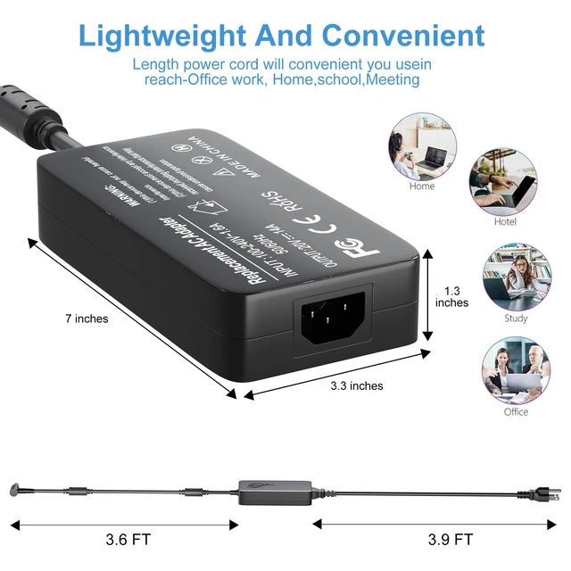 Alt view image 6 of 6 - 280W Laptop Charger Compatible with Asus Rog Strix G18 G17 G16 G15 Laptop adp-280eb b Charger adp-280eb f Charger adp-280bb b Power Supply Adapter Cord