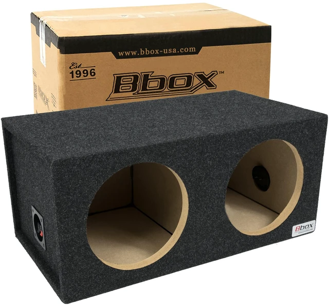 Main image of BBox E10D Dual 10" Sealed Carpeted Subwoofer Enclosure, Black