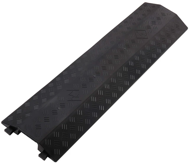 Main image of Medium 3 Pack - Floor Cord Cover Cord Protector Drop Over Drop Trak Cable Ramp for Office Warehouse - Black