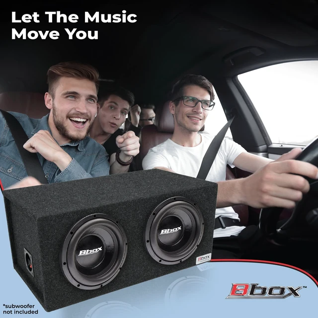 Alt view image 3 of 7 - BBox E10D Dual 10" Sealed Carpeted Subwoofer Enclosure, Black