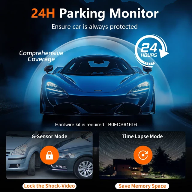 Alt view image 6 of 7 - L09 12" 4K Mirror Dash Cam and Backup Camera with Front and Rear Dual Cameras, Built-in GPS, Wi-Fi, Loop Recording, G-Sensor, WDR, and HDR Night Vision, Includes 128GB Memory Card
