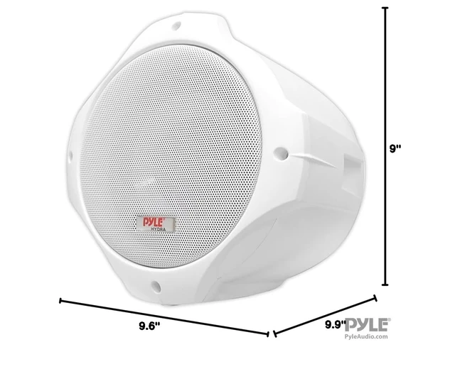Alt view image 7 of 7 - Waterproof Marine Wakeboard Tower Speakers - 8in Dual Subwoofer Speaker Set and 1 Tweeter with 300 Watt Power - 2-Way Boat Audio Stereo System with Mounting Bracket - 1 Pair PLMRW85 (White)