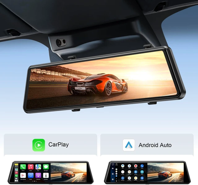 Alt view image 2 of 7 - C810 CarPlay Mirror Dash Cam Front and Rear - 2.5K Rear View Mirror Camera, HDR Night Vision, FM/Wireless Audio, DIY 10-Min Install, Extreme Temp Resistant for Snowbelt & Vintage Cars