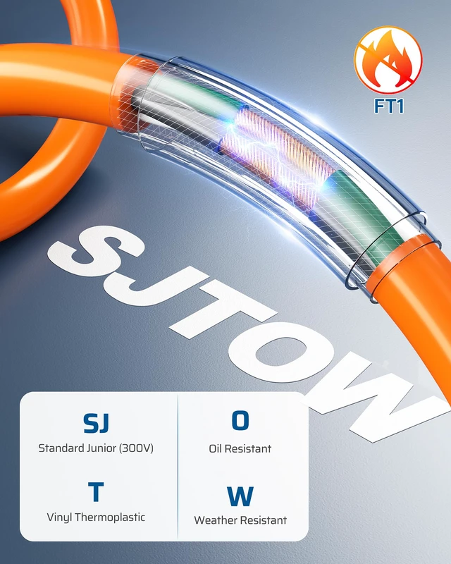 Alt view image 4 of 4 - 45FT Retractable Extension Cord Reel with Twist-lock Stopper, 12/3C/15A SJTOW Power Cord Reel, Lightweight and Portable, for Home Maintenance, Garages, Workshops, ETL Listed, Orange
