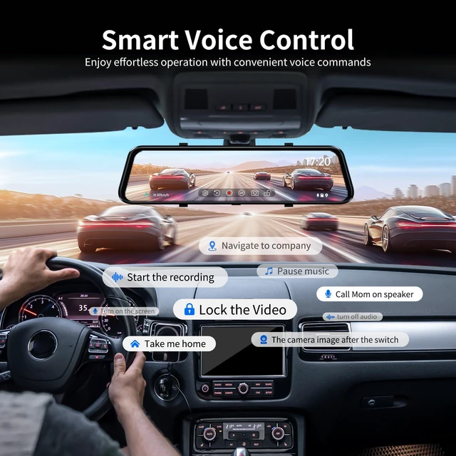 Alt view image 5 of 7 - C810 CarPlay Mirror Dash Cam Front and Rear - 2.5K Rear View Mirror Camera, HDR Night Vision, FM/Wireless Audio, DIY 10-Min Install, Extreme Temp Resistant for Snowbelt & Vintage Cars