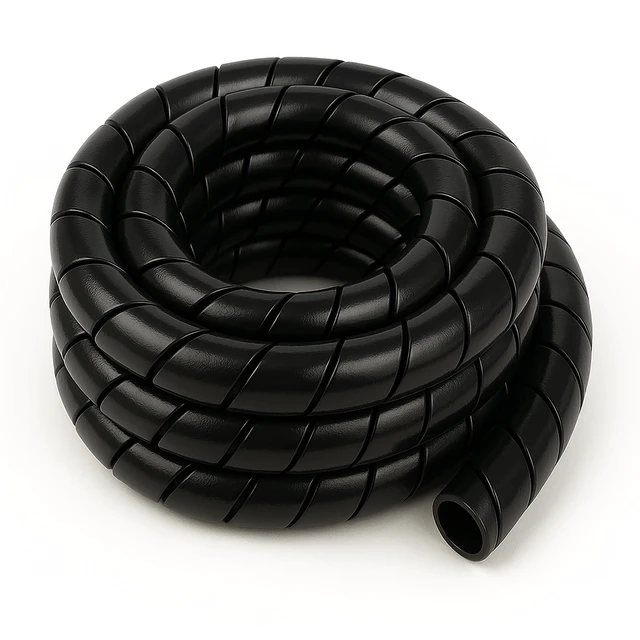 Alt view image 2 of 4 - 1 Inch Heavy Duty Spiral Wrap HDPE Flexible Plastic Cable Sleeve Hose Protector 50 Feet - Black