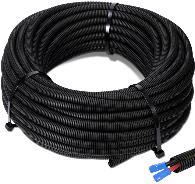 Main image of 3/4" X 200 Ft Split Wire Loom Tubing Wire Loom Assortment Split Cable Sleeves Bulk Flexible Electrical Conduit Protective kit