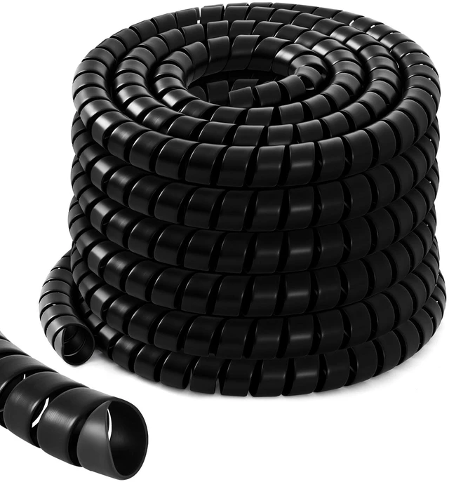 Main image of 1 Pcs Spiral Wrap Cable Protector, Safe 2.0" Od x 40' Pre Cut Lengths Hydraulic Hose Protector Wrap to Avoid Wear and Extend Life for Hydraulic Pneumatic Hoses(Black)