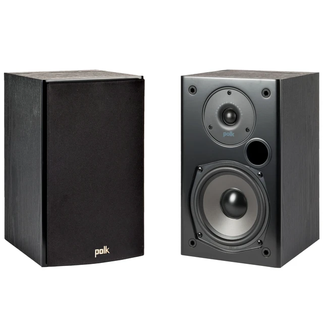 Main image of T15 Home Theater and Stereo Bookshelf Speakers Deep Bass Response, Dolby and DTS Surround, Wall-Mountable, Pair, Black
