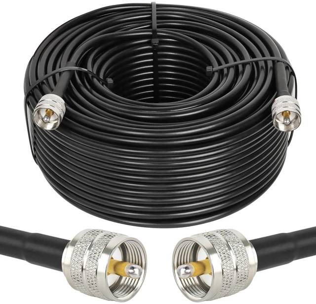 Main image of RG8x Coaxial Cable 200ft,CB Coax Cable 50 Ohm,UHF PL259 Male to Male Low Loss CB Antenna Extension for HAM Radio,VHF Radio,SWR Meter,Dummy Load,Antenna Analyzer