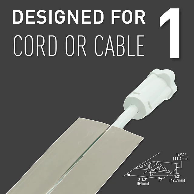 Alt view image 4 of 4 - C2G Floor Cord Management Kit, Corduct, Cord Protector, Wire Organizer and Hider, Rubber Cable Cover and Concealer, Ivory, 50 Feet, CDI-50