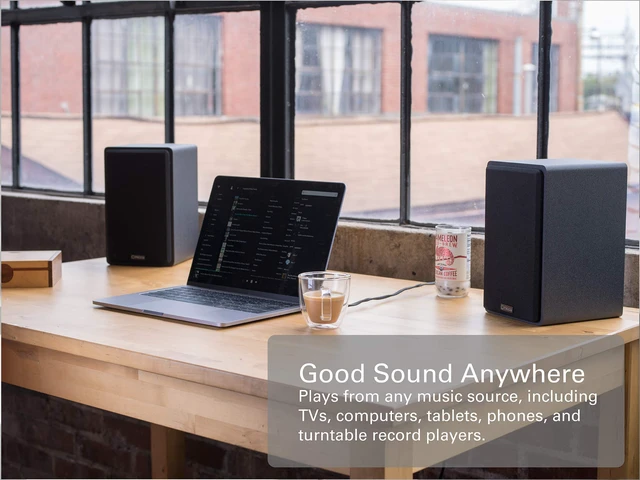 Alt view image 3 of 4 - PB42X Powered Bookshelf Speakers, 30-Watt RMS Power, Active Near Field Studio Monitors, 2-Way (Black, Pair)