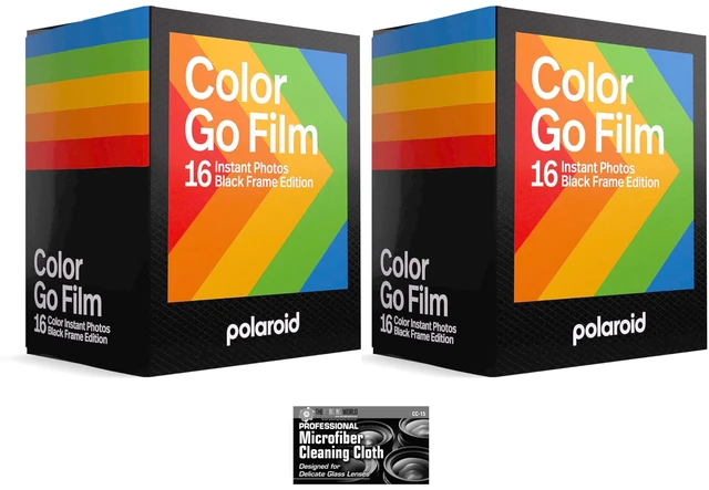 Main image of Polaroid Originals Go Instant Color Film - Black Frame - for the Polaroid GO Camera Only - 2 Double Packs with Cloth (32 Photos) - Not Compatible with i-Type or 600 Cameras