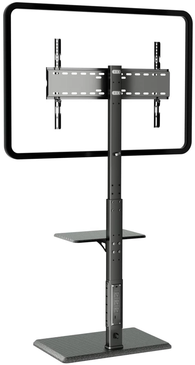 Main image of Universal Floor TV Stand, TV Floor Mount Stand with Power Outlet & Removable Shelf for 32-75 inch TV up to 110 lbs, Swivel and Height Adjustable Tall TV Stand for Bedroom(TCP01-2-M-A01)