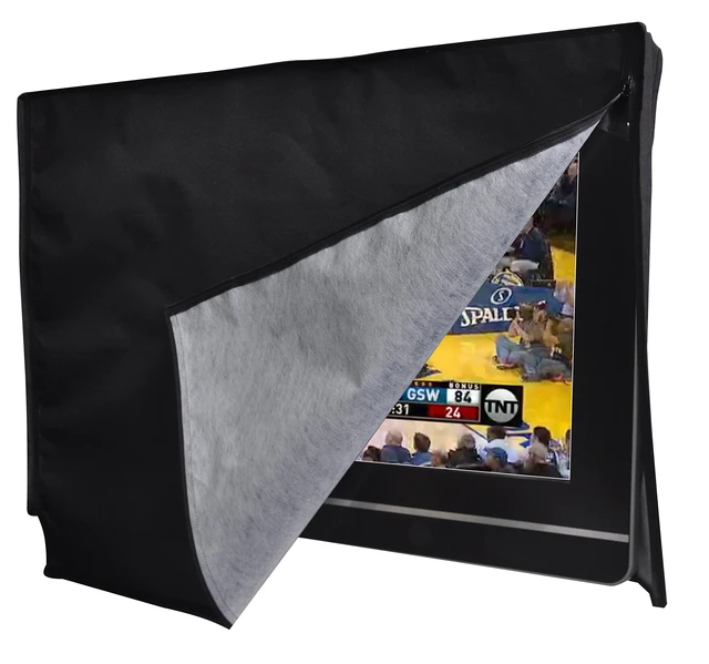 Alt view image 2 of 4 - Outdoor 80-85" TV Set Cover,Scratch Resistant Liner Protect LED Screen Best-Compatible with Standard Mounts and Stands (Black)