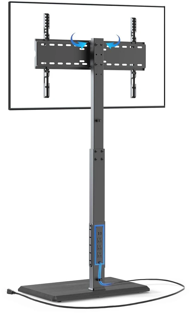 Main image of Universal Floor TV Stand,TV Floor Mount Stand with Power Outlet for 32-75 inch TV up to 110 lbs, Swivel and Height Adjustable Tall TV Stand for Bedroom,Office(TCP01-M-A01)