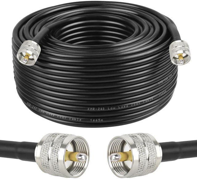 Main image of RG8x Coaxial Cable 150ft,CB Coax Cable 50 Ohm,UHF PL259 Male to Male Low Loss CB Antenna Extension for HAM Radio,VHF Radio,SWR Meter,Dummy Load,Antenna Analyzer