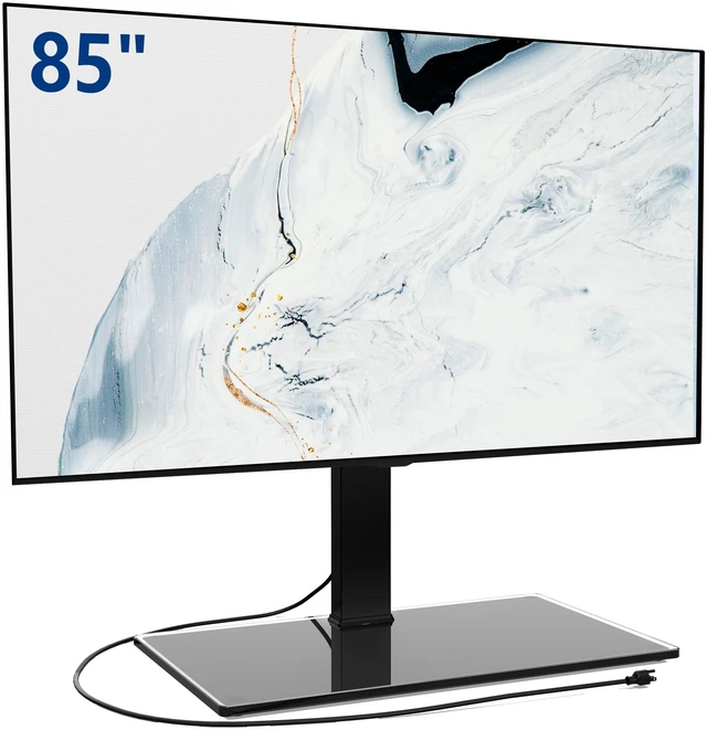 Main image of Universal TV Stand with Power Outlets for 50-85 inch TVs, Swivel&Height Adjustable Tall TV Stand for Bedroom Living Room, 27.5''Large Tempered Glass Base Holds up to 110 lbs