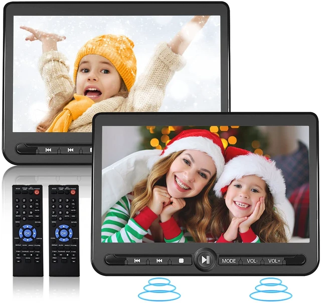 Main image of 10.5" Dual Portable DVD Player, Rechargable Car Screen Play A Same or Two Different Movies, Headrest for Car with 5-Hour, Support USB/SD, Last Memory