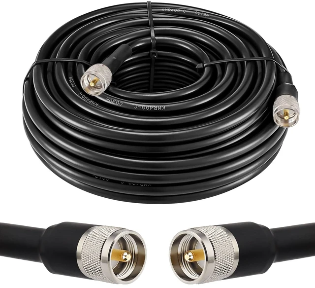 Main image of XRDS 100FT KMR 400 UHF Coaxial Cable PL-259 UHF Male Coax Low Loss 50 ohm CB Cable for Ham, Amateur Radio, Two-Way Radio, SWR Meter