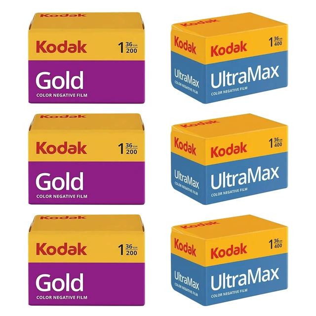Alt view image 4 of 7 - Kodak Ultramax 400 & Gold 200 35mm Film Bundle - 6 Rolls (36exp Each) - Includes Microfiber Cloth