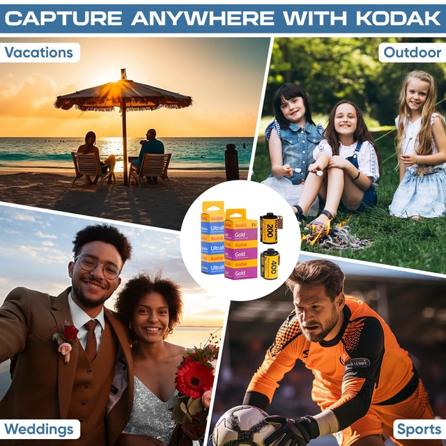 Alt view image 5 of 7 - Kodak Ultramax 400 & Gold 200 35mm Film Bundle - 6 Rolls (36exp Each) - Includes Microfiber Cloth