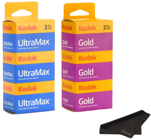 Alt view image 7 of 7 - Kodak Ultramax 400 & Gold 200 35mm Film Bundle - 6 Rolls (36exp Each) - Includes Microfiber Cloth