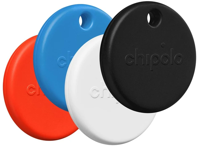 Main image of POP Tracking Tag - Colorful, Compatible, Loud Bluetooth Tracker with Call Your Phone & Out of Range Alerts, Works with Apple Find My or Find Hub on Android - 4 Pack (Standard Mix)