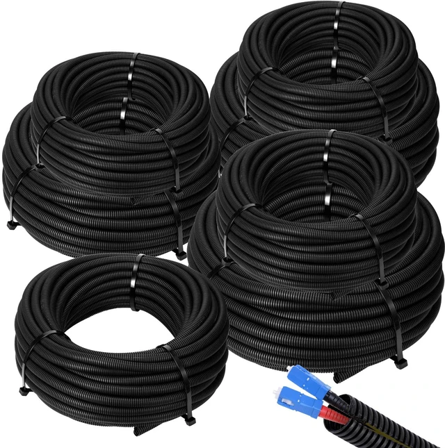 Main image of 1/4, 3/8, 1/2'' x 100 Ft, 3/4, 1, 1.5, 2'' x 20 Ft Split Wire Loom Tubing Wire Loom Assortment Split Cable Sleeves Bulk Flexible Electrical Conduit Protective kit