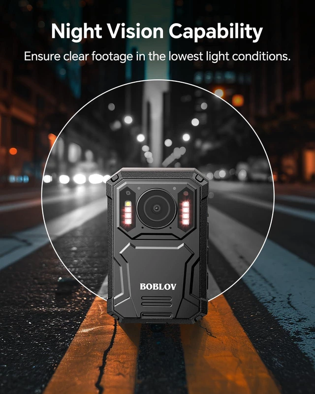 Alt view image 6 of 7 - KJ23Pro 2K Body Camera, 256GB Body Worn Camera with Night Vision, 4000mAh Battery for 15 Hours Continuous Recording, with Car Suction for Dashcams, Law Enforcement, Security, Outdoor Work