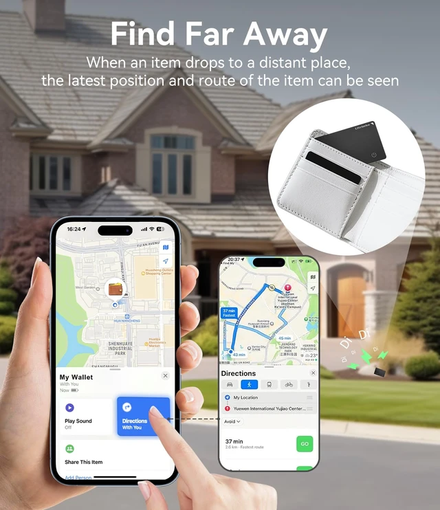 Alt view image 6 of 6 - Air Tag Wallet Tracker Cards 6 Pack with 1 Wireless Charger, Rechargeable Bluetooth Trackers for Wallets, Works with Apple Find My, IP68 Waterproof, MFi Certified, iOS Only