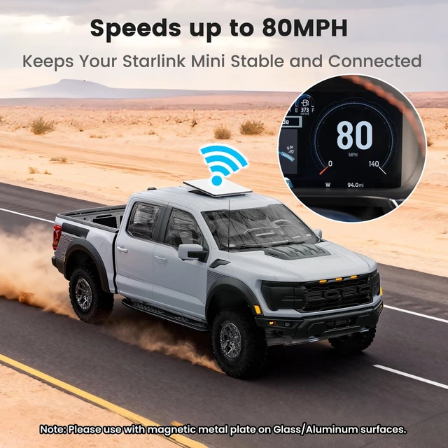 Alt view image 3 of 7 - for Starlink Mini Mount, 200lb Adjustable Starlink Magnetic Mount Heavy Duty Aluminum with Adjustable Magnets Installation Holes, Lockable Starlink Mini Roof Mount for RV Car Boat Truck