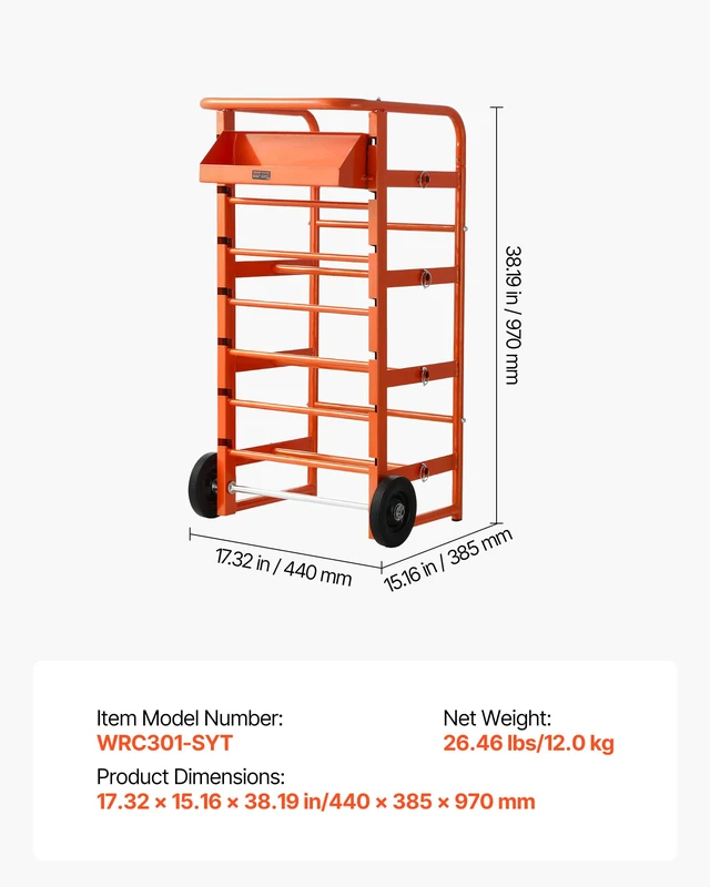 Alt view image 7 of 7 - Wire Spool Rack, 11 Rods, Multi-Spool Wire Rack Dispenser, Cable Caddy with Wheels, Cable Holder with Storage Tray for Wiring Storage, for Electrical, Industrial & Retail Use, Working Efficiency