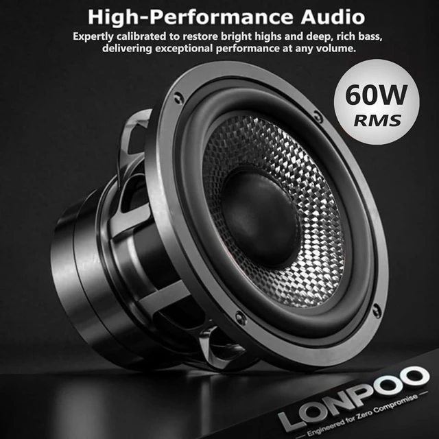 Alt view image 3 of 7 - 60W Active Bookshelf Speakers, Stereo Home Speaker with 1" Silk Dome Tweeter & 4" Aramid Woofer, Multi Input Bluetooth/Optical/RCA/AUX, Compatible with Turntable, Desktop PC (Black)