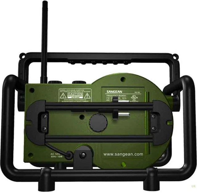 Alt view image 3 of 4 - TB-100 TOUGHBOX FM/AM Aux Ultra-Rugged Digital Radio with Built-in Battery Charger, Green