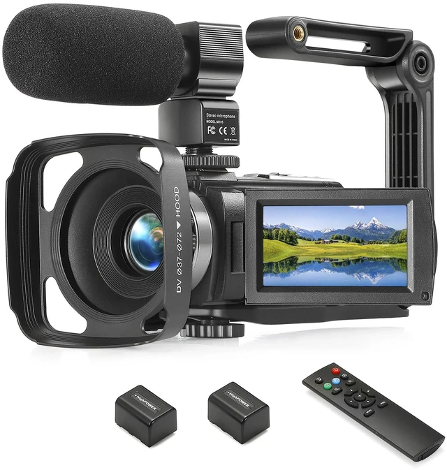 Main image of Camcorder FHD 1080P Video Camera for YouTube with 30FPS 36MP 3.0 Inch 270 Degree Rotation LCD, 16X Digital Zoom Vlogging Camera for Beginners with 2 Batteries Microphone, Remote, Stabilizer, Lens Hood